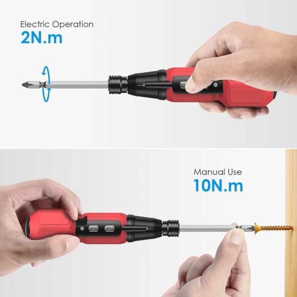 AMIR Cordless Screwdriver Set: Rechargeable Electric Tool with USB & LED Lights - Image 6