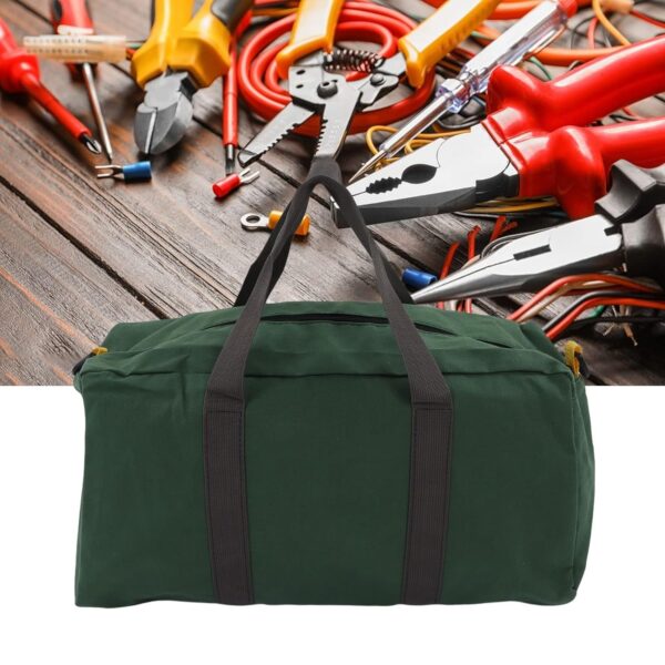 Ultimate Heavy Duty Wide Mouth Canvas Tool Bag - 20in Portable Organizer for Electricians & Carpenters - Image 5