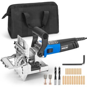 Dual Spindle Dowel Jointer, Power Jointers, Jointers Woodworking Kit, 120V 710W 17,000RPM, 2X8mm and 2X6mm Drilling Bits, 80 Dowels