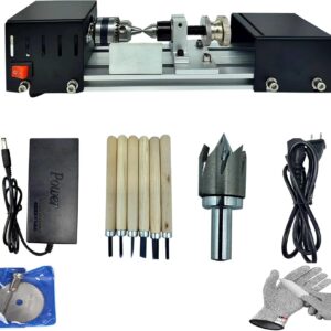 Upgrard Mini Lathe Machine Tool DIY Woodworking Wood lathe Milling machine Grinding Polishing Beads Drill Rotary Tool Set adjustable tail stock