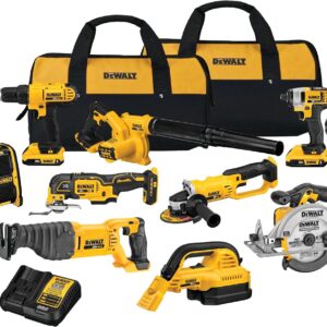 DEWALT 20V MAX Power Tool Combo Kit, 10-Tool Cordless Power Tool Set with 2 Batteries and Charger (DCK1020D2)