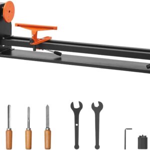 VEVOR Benchtop Wood Lathe, 14 in x 40 in, 0.5 HP 370W Power Wood Turning Lathe Machine, 4 Speed Adjustable 885/1245/1715/2425 RPM with Chisels Faceplate Plastic Handle Hex Wrench, for Woodworking