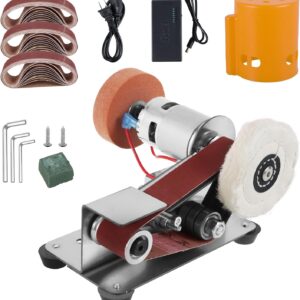 Electric Belt Grinder, Knife Sharpener, 7 Adjustable Speed Polishing-Grinding Sharpener, Sharpener Sander Tool, Power Mini Bench Grinder Sanding Machine for DIY Woodworking Metal Knife Making