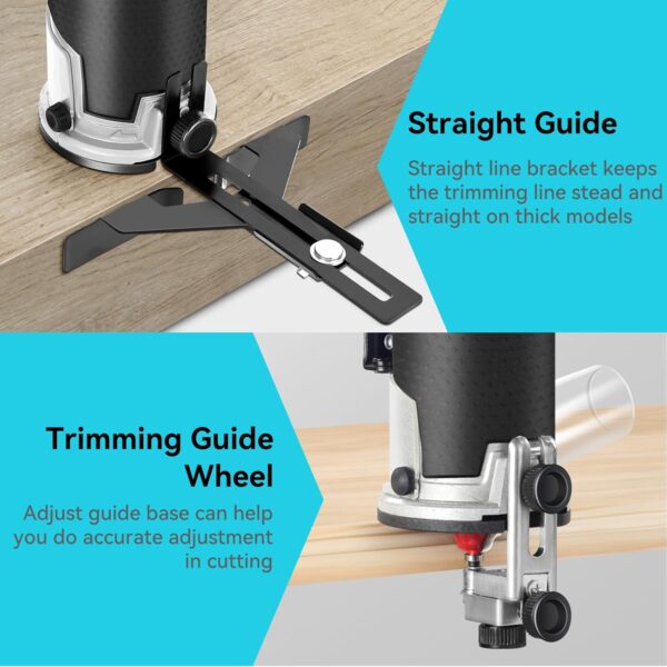 21V Cordless Compact Wood Router with 2 Batteries and 15 Bits - Image 4