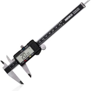 NEIKO 01407A Electronic Digital Caliper Measuring Tool, 0-6 Inches Stainless Steel Construction with Large LCD Screen Quick Change Button for Inch Fraction Millimeter Conversions, Digital Caliper Measurement Tool