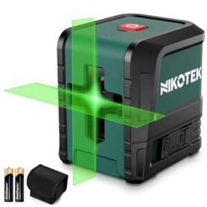 Nikotek Laser Level, Self-leveling Green Line Laser With Horizontal and Vertical Lines for Construction and Picture Hanging, Battery Included