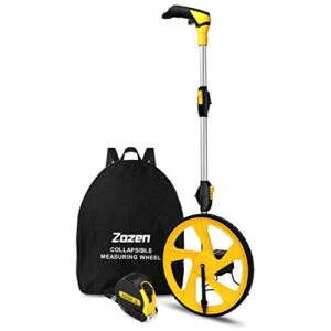 Zozen Measuring Wheel in Feet and Inches, Collapsible with One key to Zero, Kickstand, Starting Point Arrow and Cloth Carrying Bag, Measurement 0-9,999 Ft Measure Wheel.