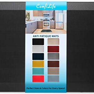 ComfiLife Anti Fatigue Floor Mat – 3/4 Inch Thick Perfect Kitchen Mats for Floor, Standing Desk Mat – Comfort at Home, Office, Garage – Durable – Stain Resistant – Non-Slip Bottom (20" x 32", Black)