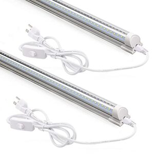 Barrina LED Shop Light 2ft, 20W 3000LM 5000K, T8 LED Light Fixture, Clear Cover, Ceiling and Utility Shop Light, Linkable Tube Lights, Shop Lights for Room, Garage, Workbench, Warehouse, 2-Pack