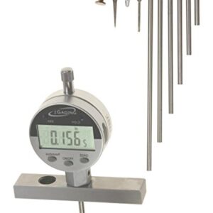 iGaging Depth Gauge Digital Electronic Indicator 0-22" Measuring Range, 0.0005" Resolution, 2-Position Base (Inch/MM/Fractions)