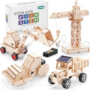 STEM Kits for Kids Ages 8-10 10-12, Wood Building Crafts Kit for Boys 8-12, Model Car Kit, 3D Wooden Puzzles Woodworking Science Projects, Construction Engineering STEM Toys for 8 10 13 12 14 Year Old