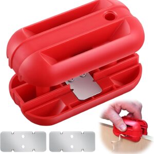 Edge Banding Trimmer, Hand Planer Edge Quad Trimmer with Tungsten Carbide Blades, Laminate Veneer Edge Trimmer, PVC Plywood Melamine Wood Manual Edge Banding Trimming Woodworking Deburring Tool, Red